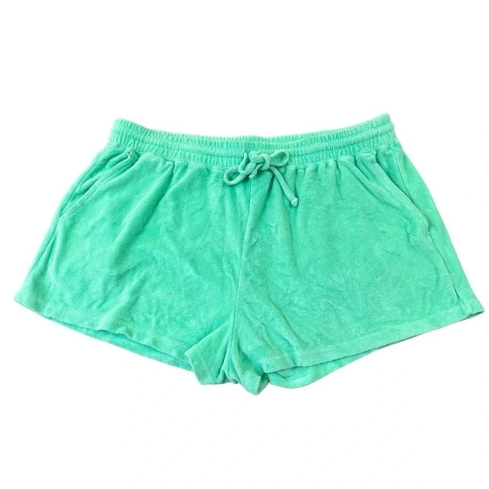 Fabletics Mint Green Terry Cloth Pull-On Casual Beach Lounge Athletic Sh… - Picture 4 of 11